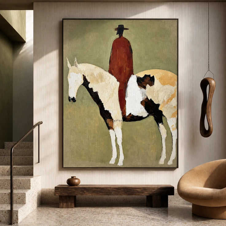 Lone Rider on Painted Horse