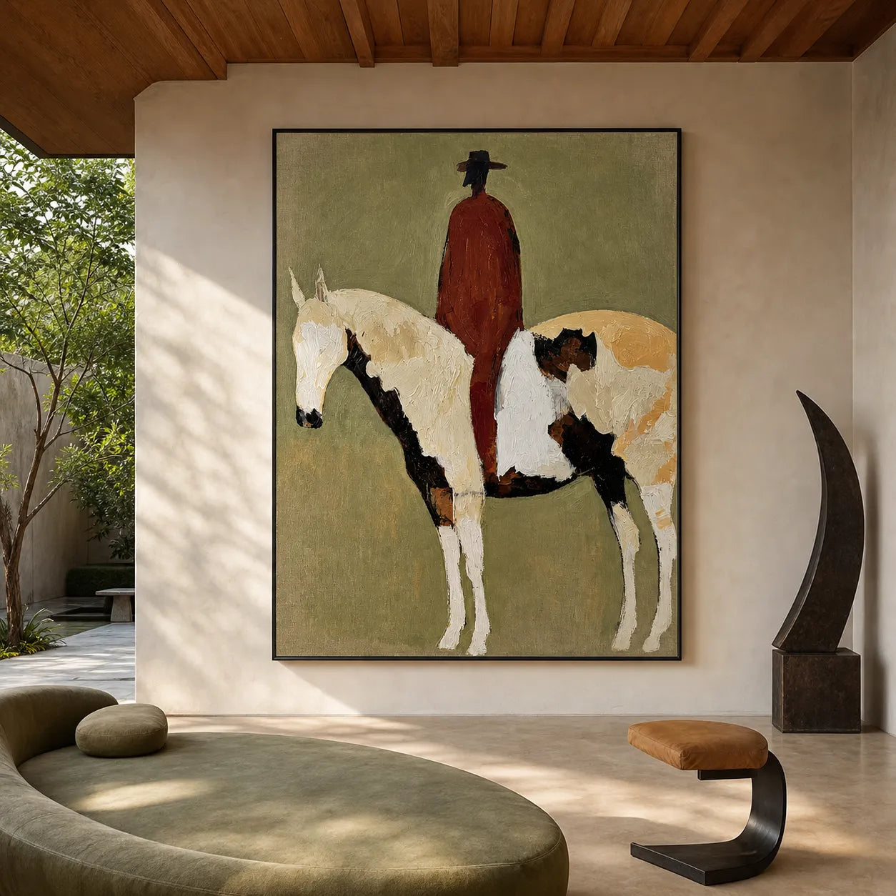 Lone Rider on Painted Horse