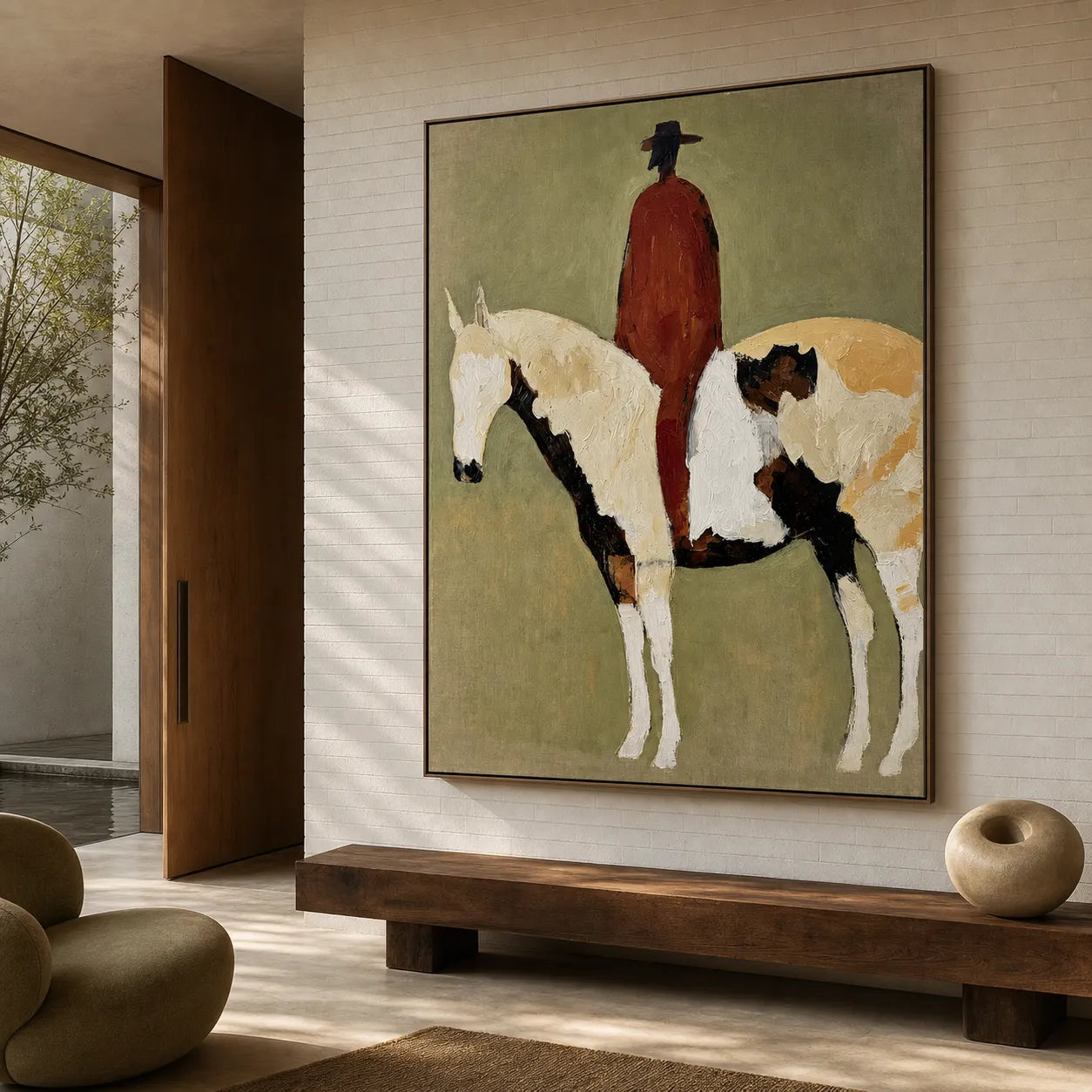 Lone Rider on Painted Horse