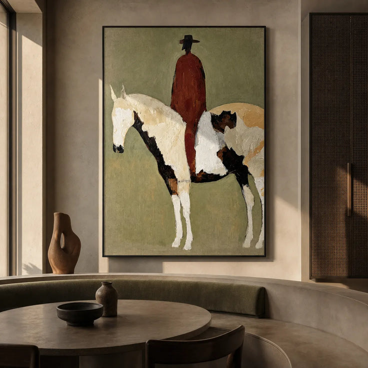 Lone Rider on Painted Horse