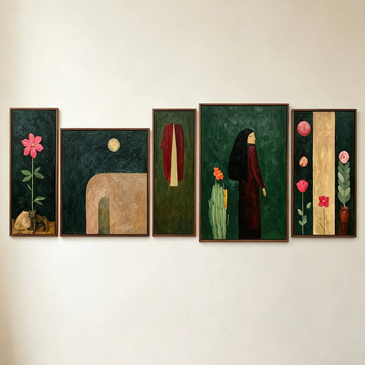 Midnight Bloom Journey Gallery Wall (Including 5 Piece)