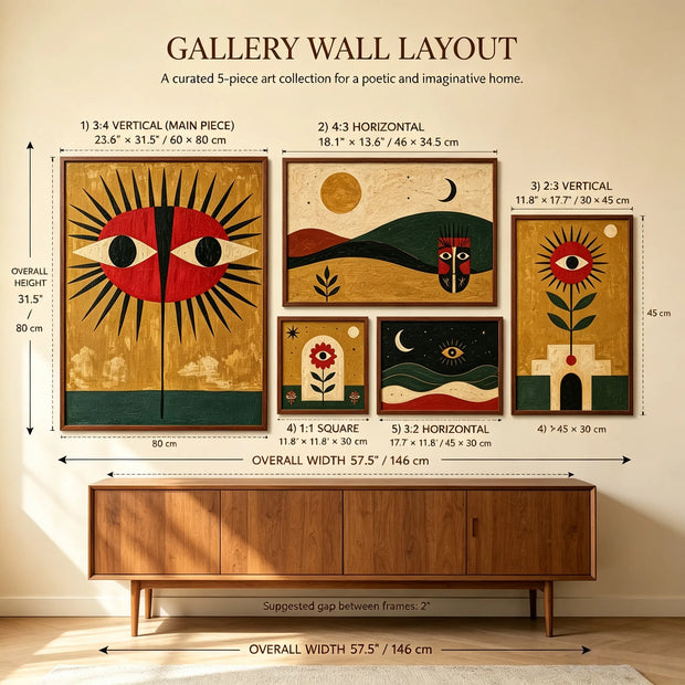 Mystic Folk Gallery Wall Gallery Wall (Including 5 Piece)