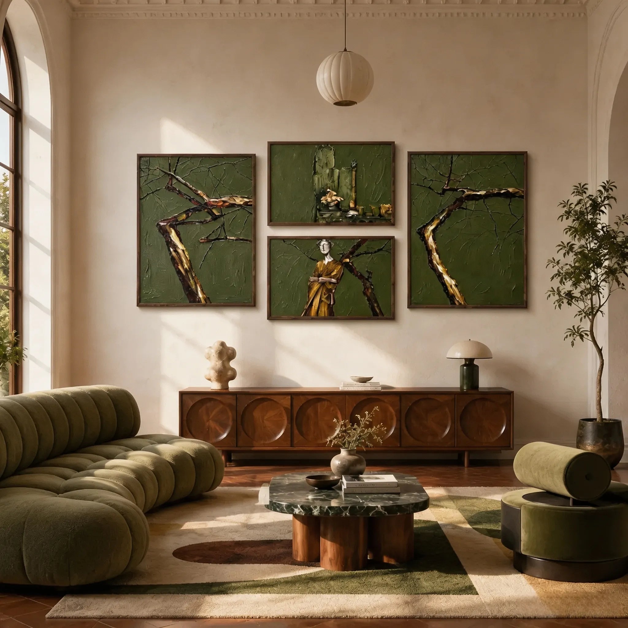 Golden Muse Among the Branches Gallery Wall (Including 4 Piece)