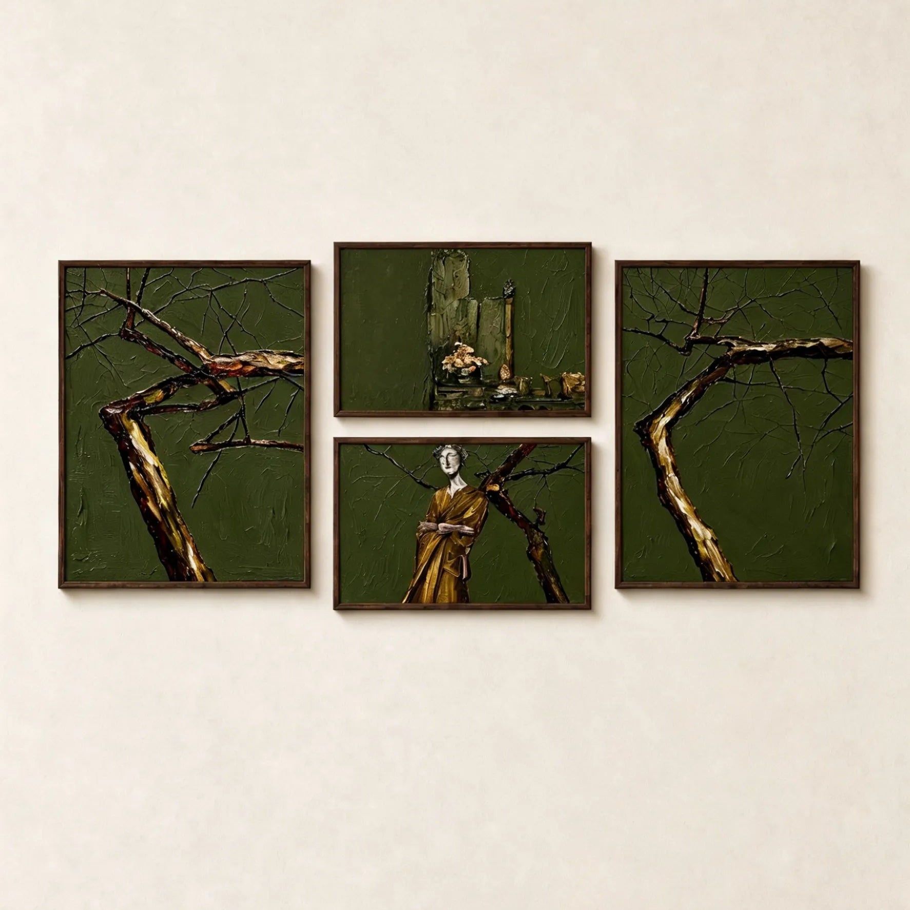 Golden Muse Among the Branches Gallery Wall (Including 4 Piece)