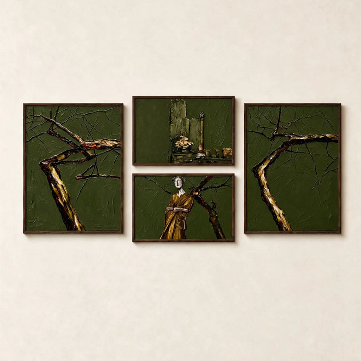 Golden Muse Among the Branches Gallery Wall (Including 4 Piece)