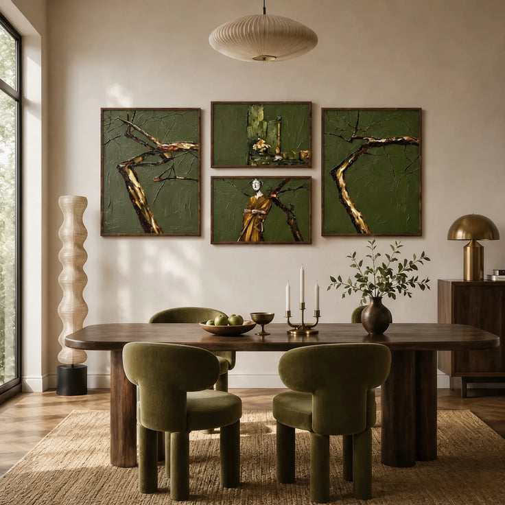 Golden Muse Among the Branches Gallery Wall (Including 4 Piece)