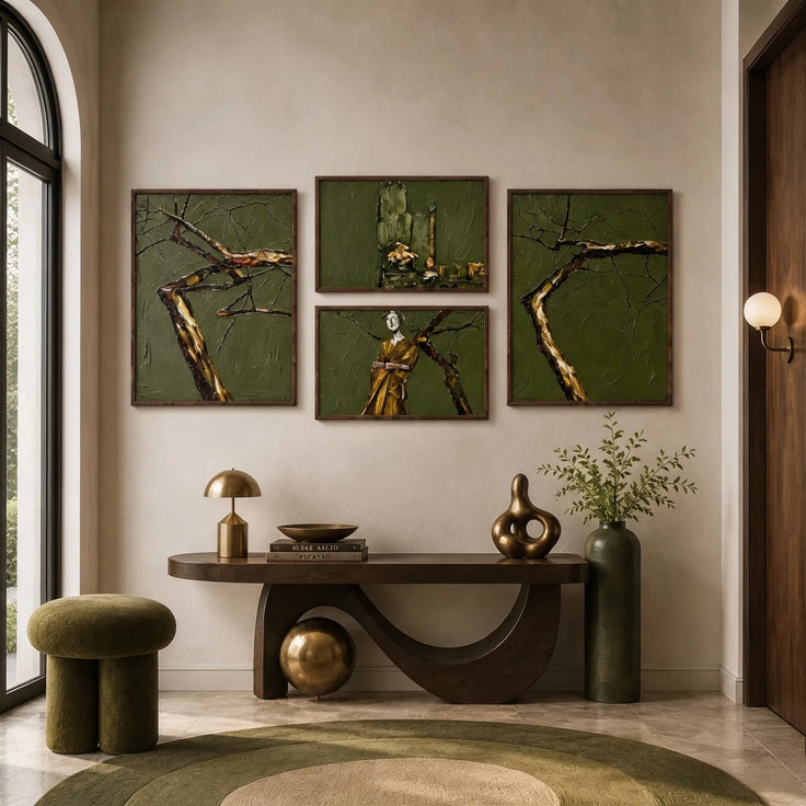 Golden Muse Among the Branches Gallery Wall (Including 4 Piece)