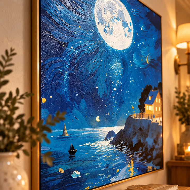Moonlit Haven by the Sea