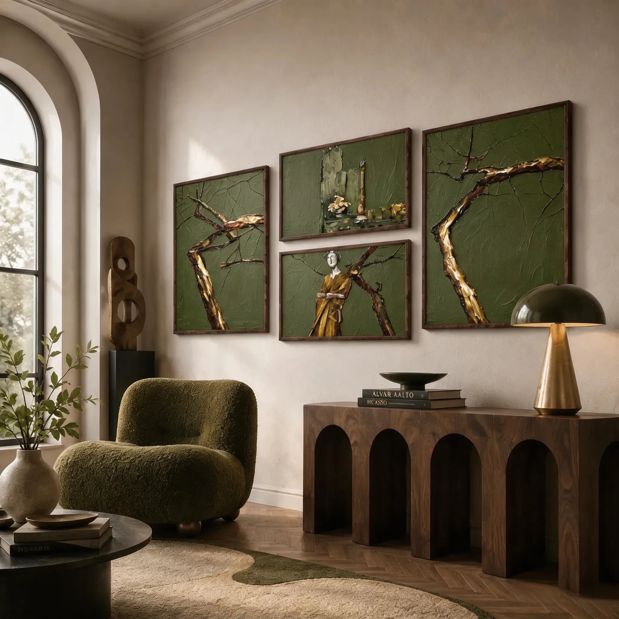 Golden Muse Among the Branches Gallery Wall (Including 4 Piece)