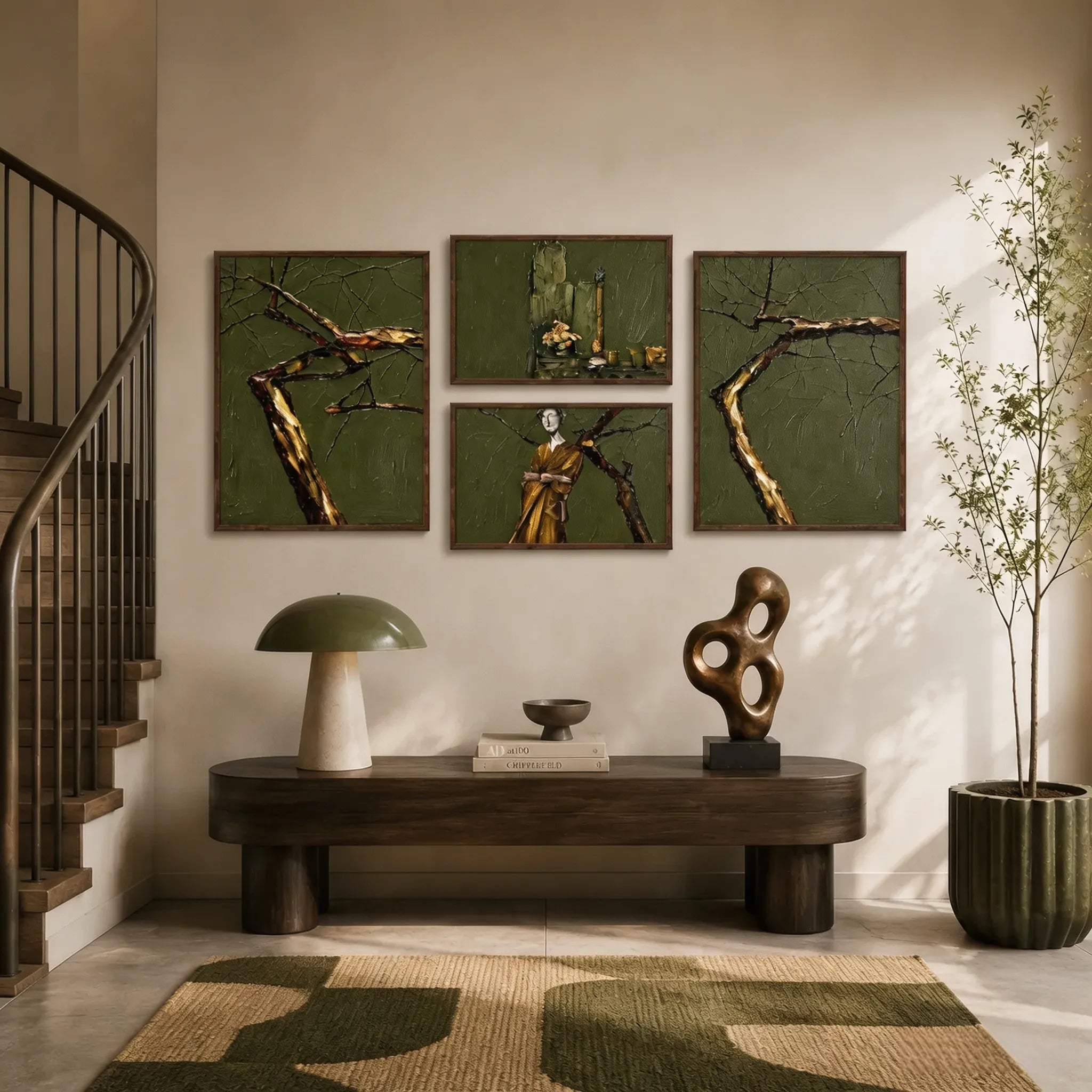 Golden Muse Among the Branches Gallery Wall (Including 4 Piece)