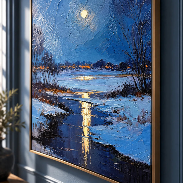 Moonlight Over the Winter River