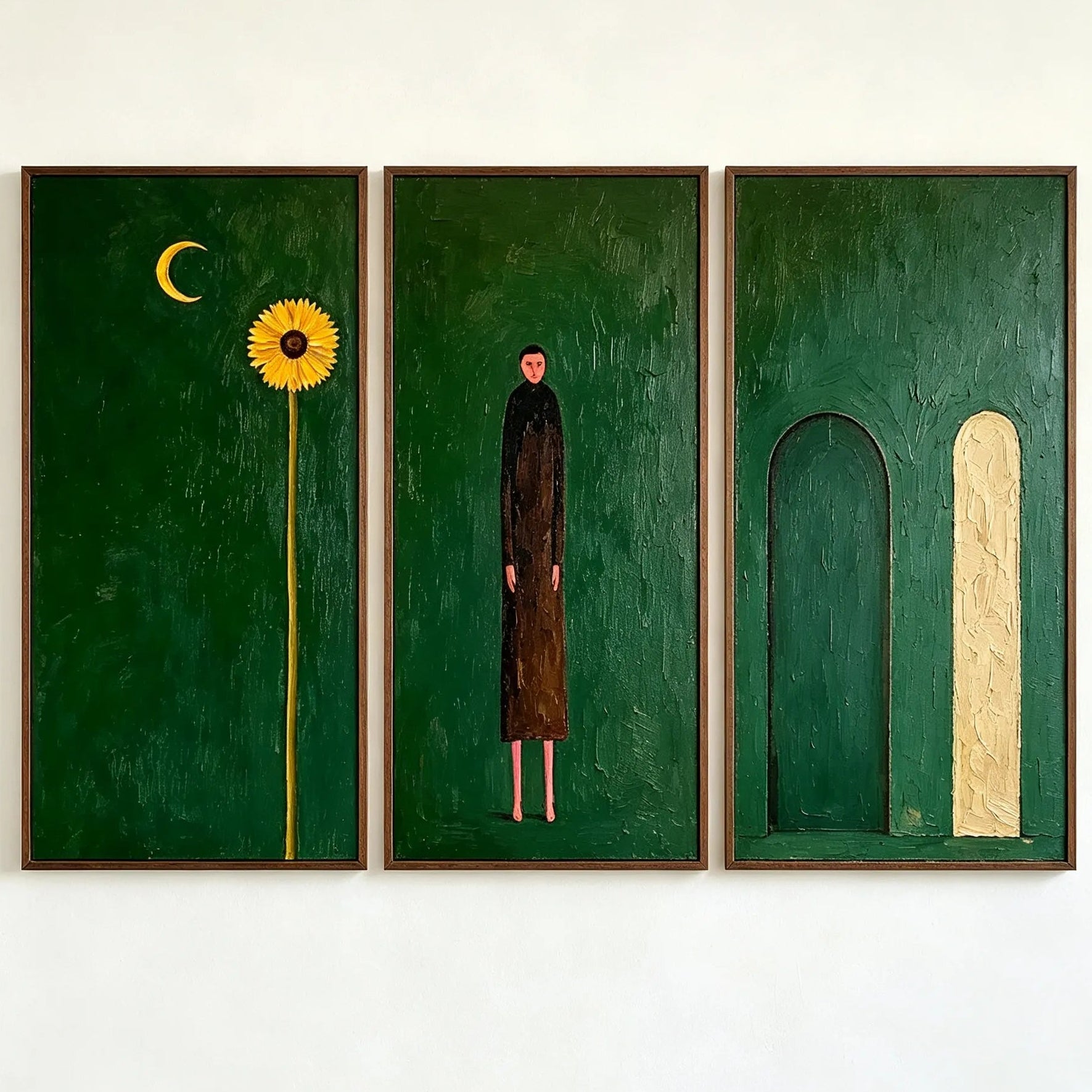 Emerald Solitude Triptych Gallery Wall (Including 3 Piece)