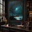 Moonlit Ocean – Moody Teal Impressionist Painting