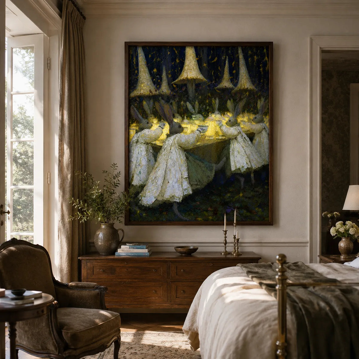 Moonlit Rabbit Tea Party