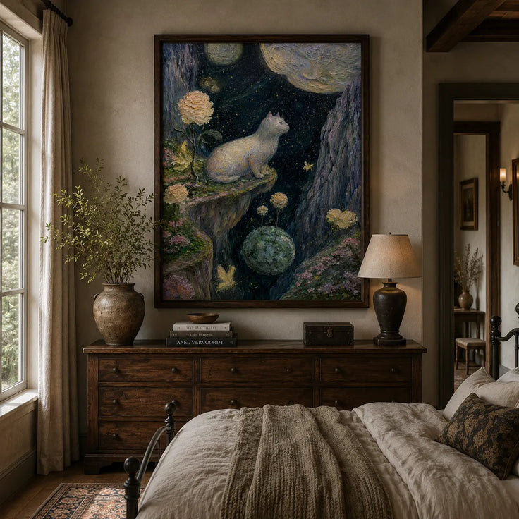 Moonlit White Cat