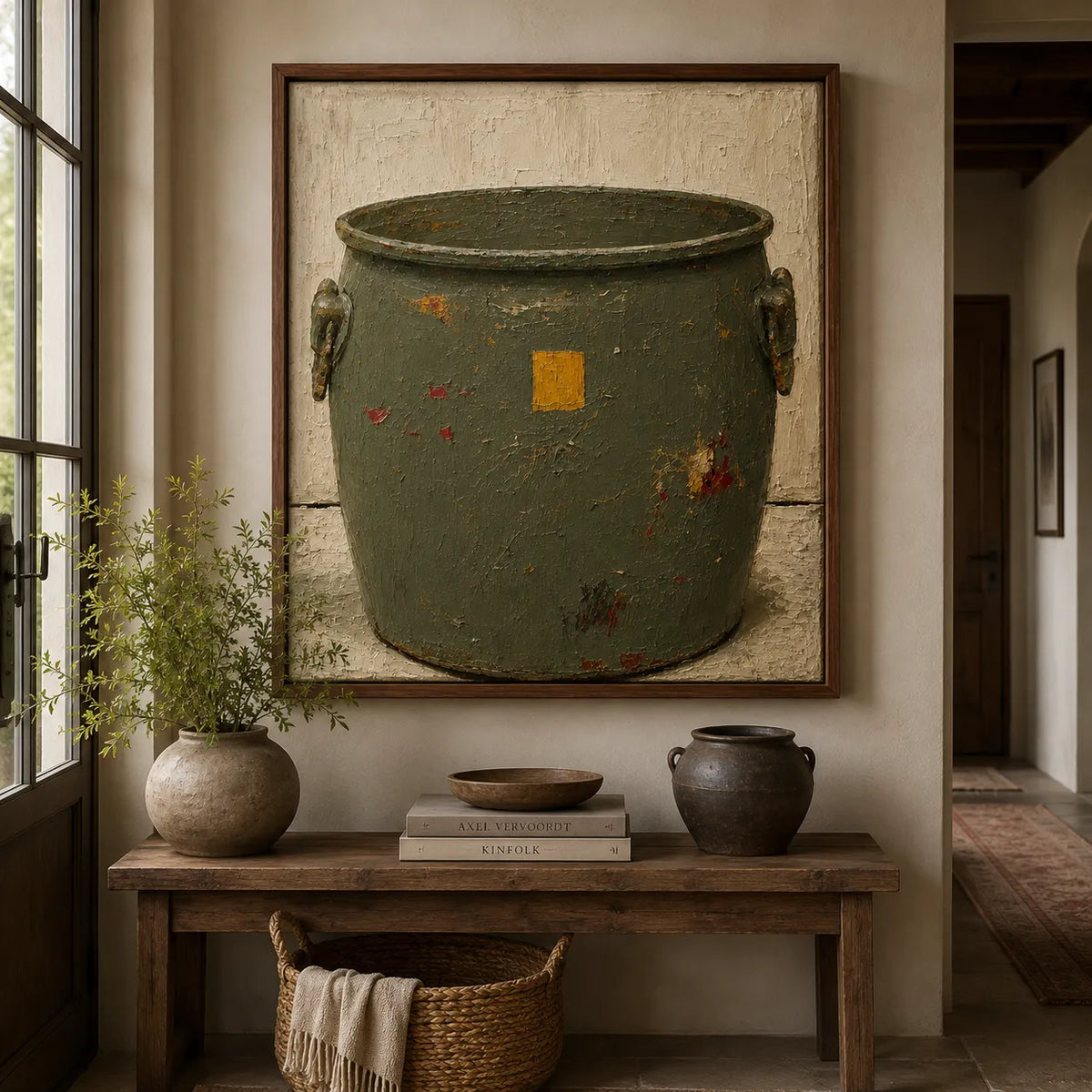 Weathered Olive Vessel