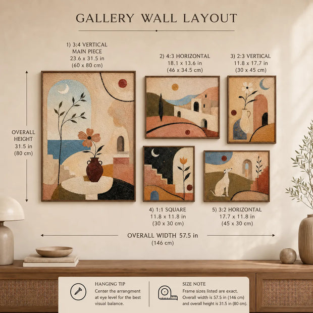 Mediterranean Harmony Gallery Wall (Including 5 Piece)