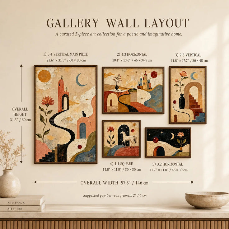 Mediterranean Dreamscape Gallery Wall (Including 5 Piece)