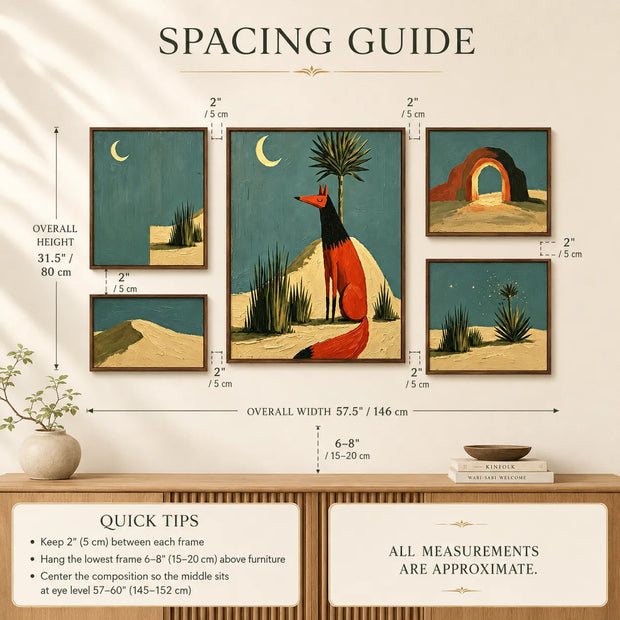 Moonlit Desert Fox Gallery Wall (Including 5 Piece)