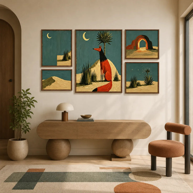 Moonlit Desert Fox Gallery Wall (Including 5 Piece)