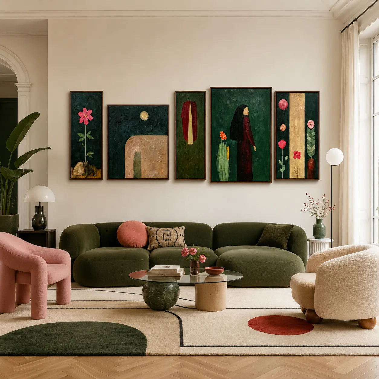Midnight Bloom Journey Gallery Wall (Including 5 Piece)
