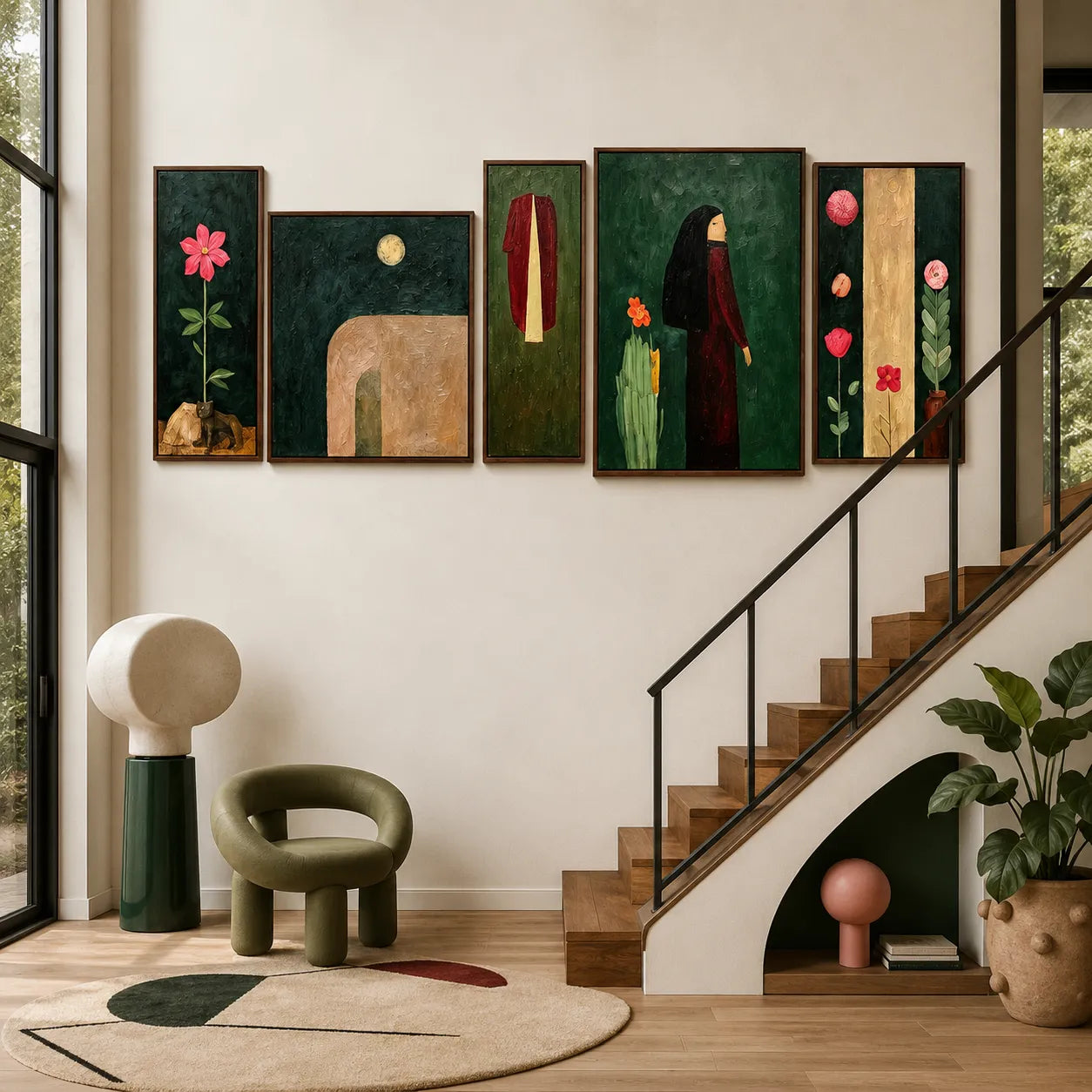 Midnight Bloom Journey Gallery Wall (Including 5 Piece)