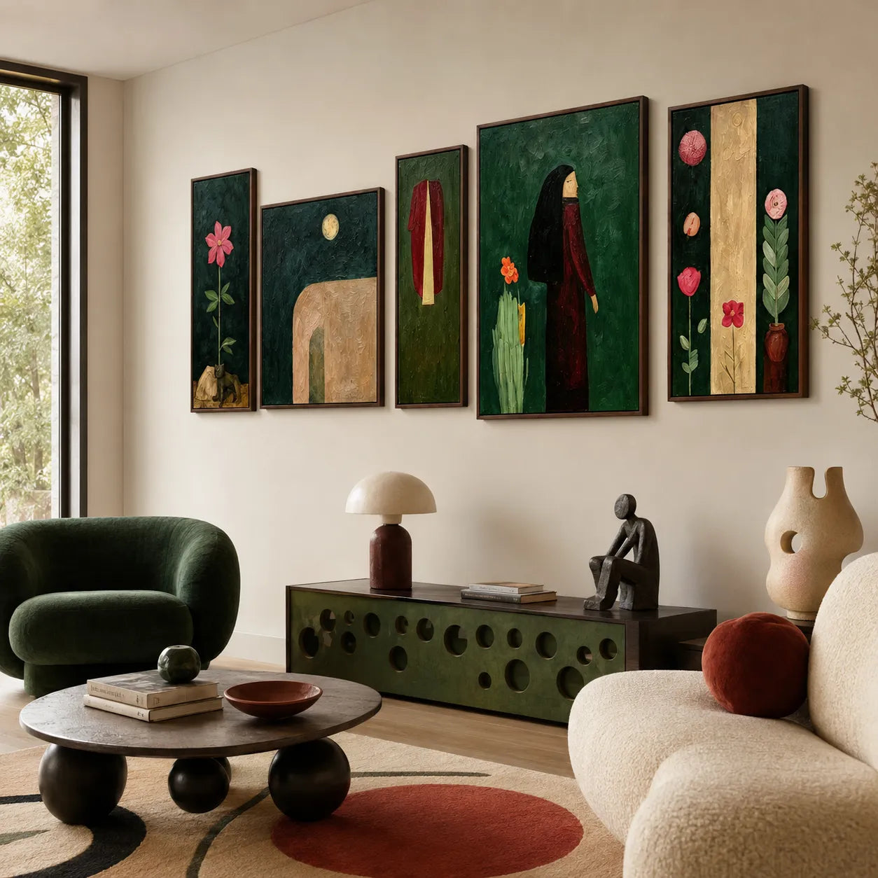 Midnight Bloom Journey Gallery Wall (Including 5 Piece)