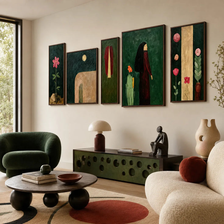 Midnight Bloom Journey Gallery Wall (Including 5 Piece)