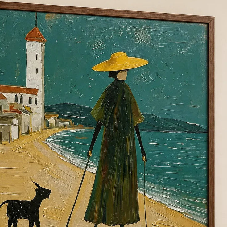 Seaside Stroll with Dog