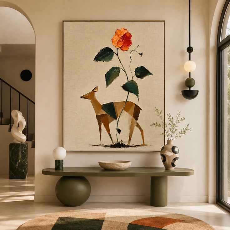 Geometric Fawn and Rose