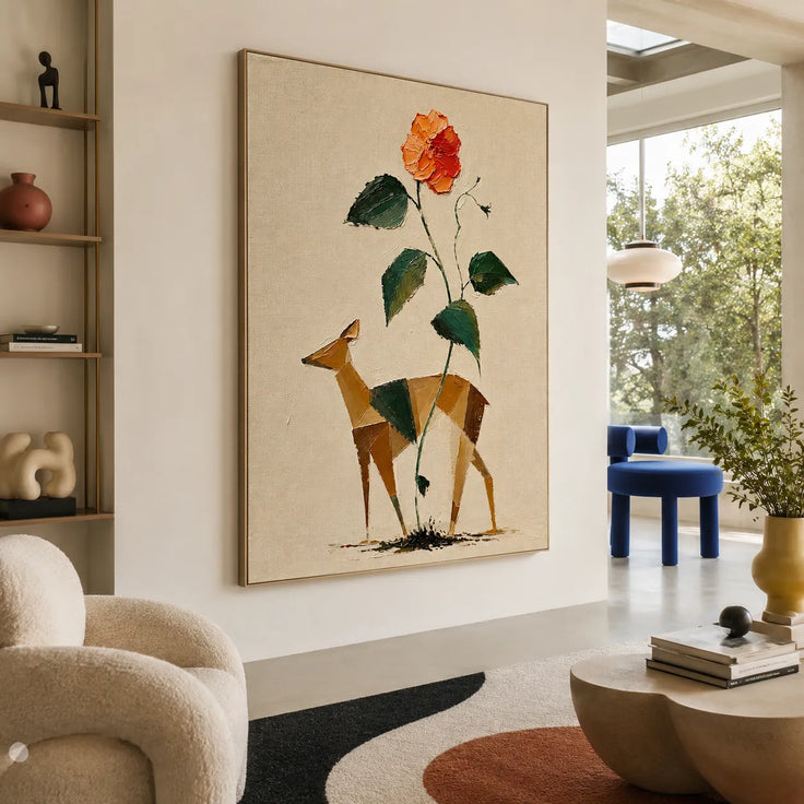 Geometric Fawn and Rose