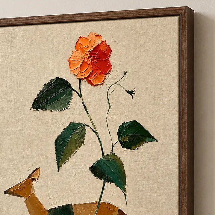 Geometric Fawn and Rose