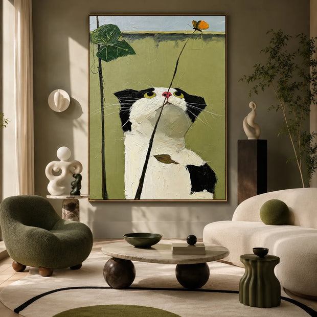 Curious Cat and Butterfly