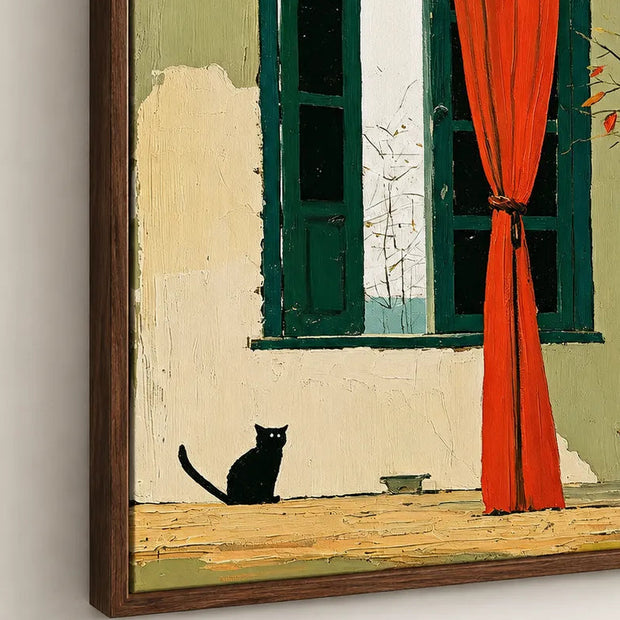 The Cat by the Crimson Curtain