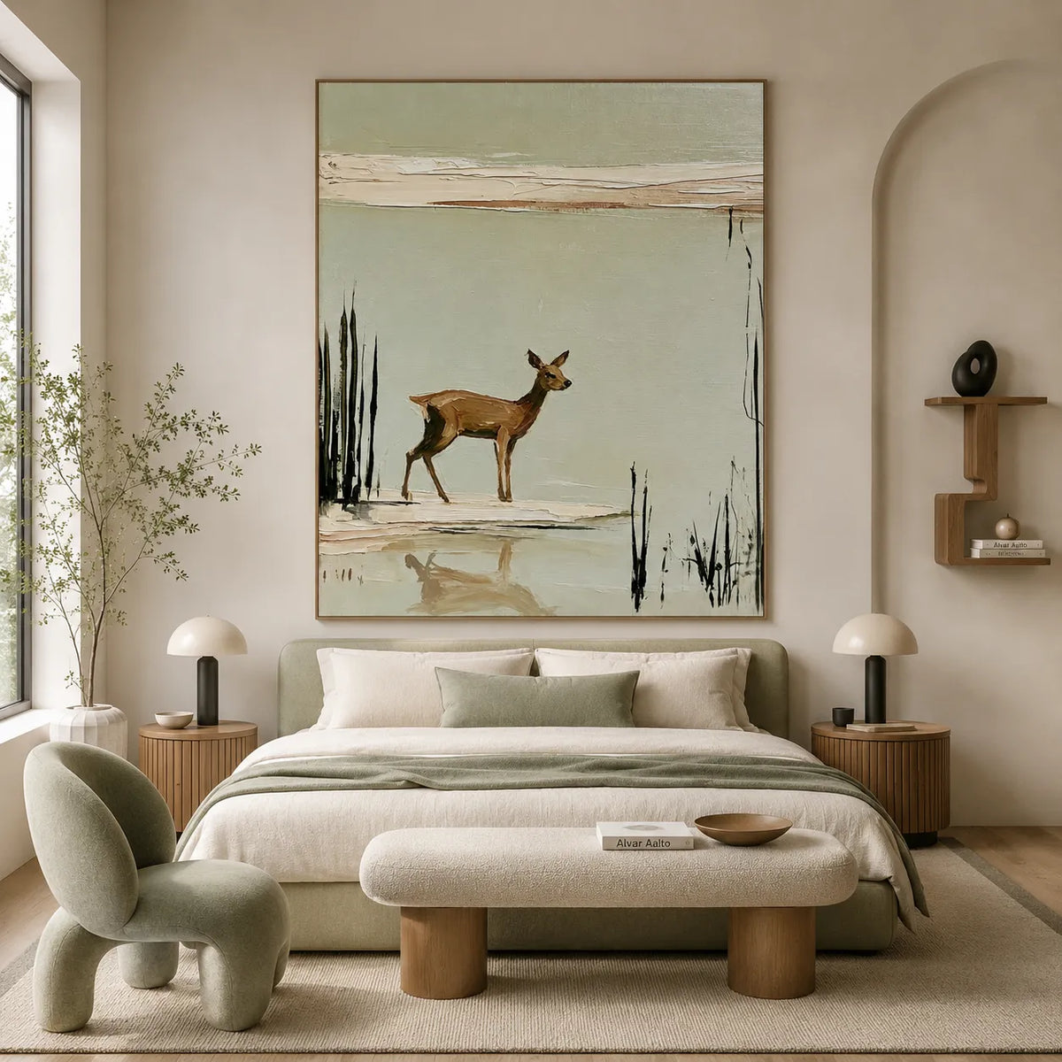Solitary Deer by the Water