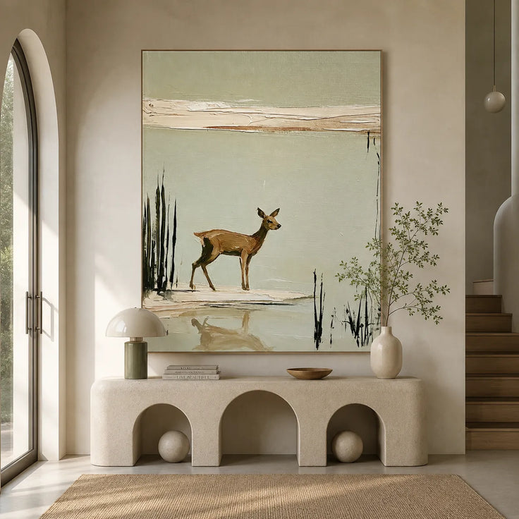 Solitary Deer by the Water