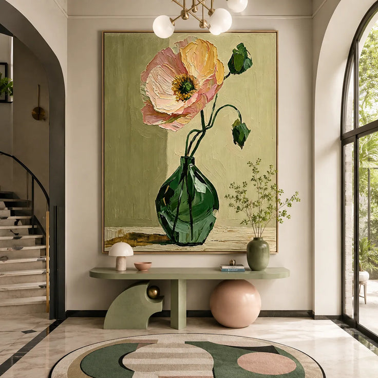 Modern Bloom in Emerald Vase