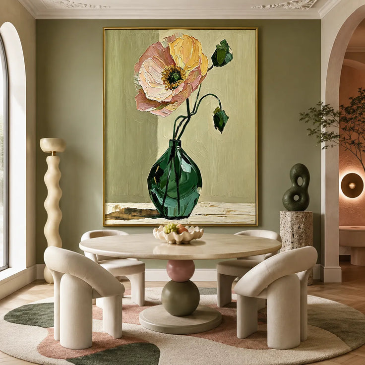 Modern Bloom in Emerald Vase