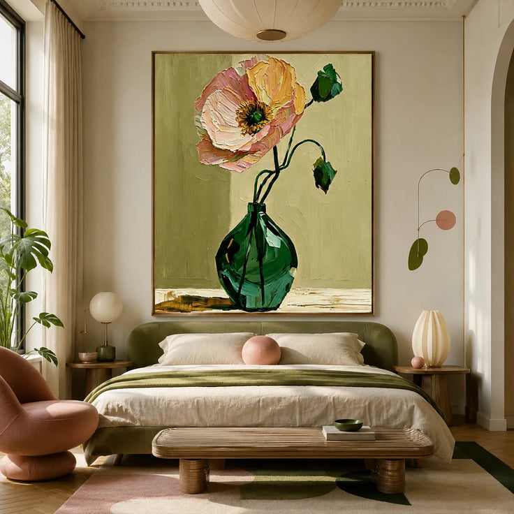 Modern Bloom in Emerald Vase