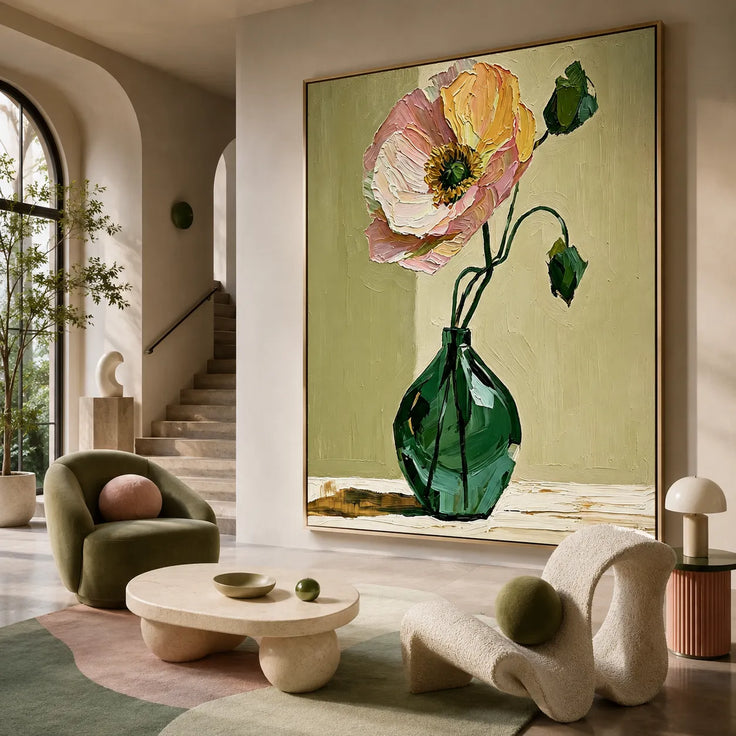 Modern Bloom in Emerald Vase