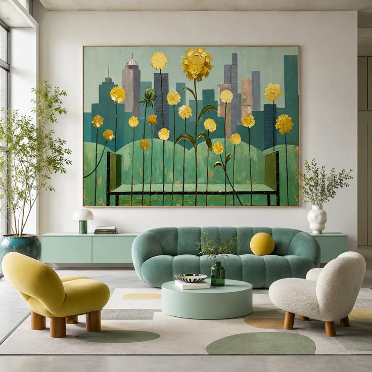 Golden Blooms Cityscape