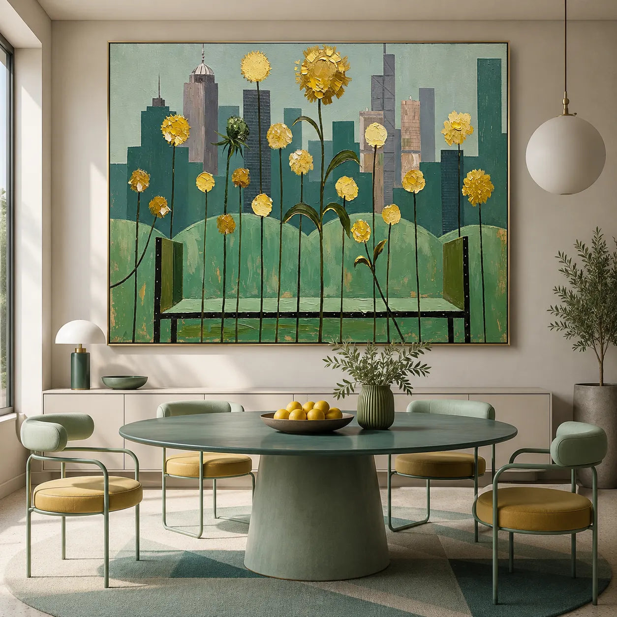 Golden Blooms Cityscape
