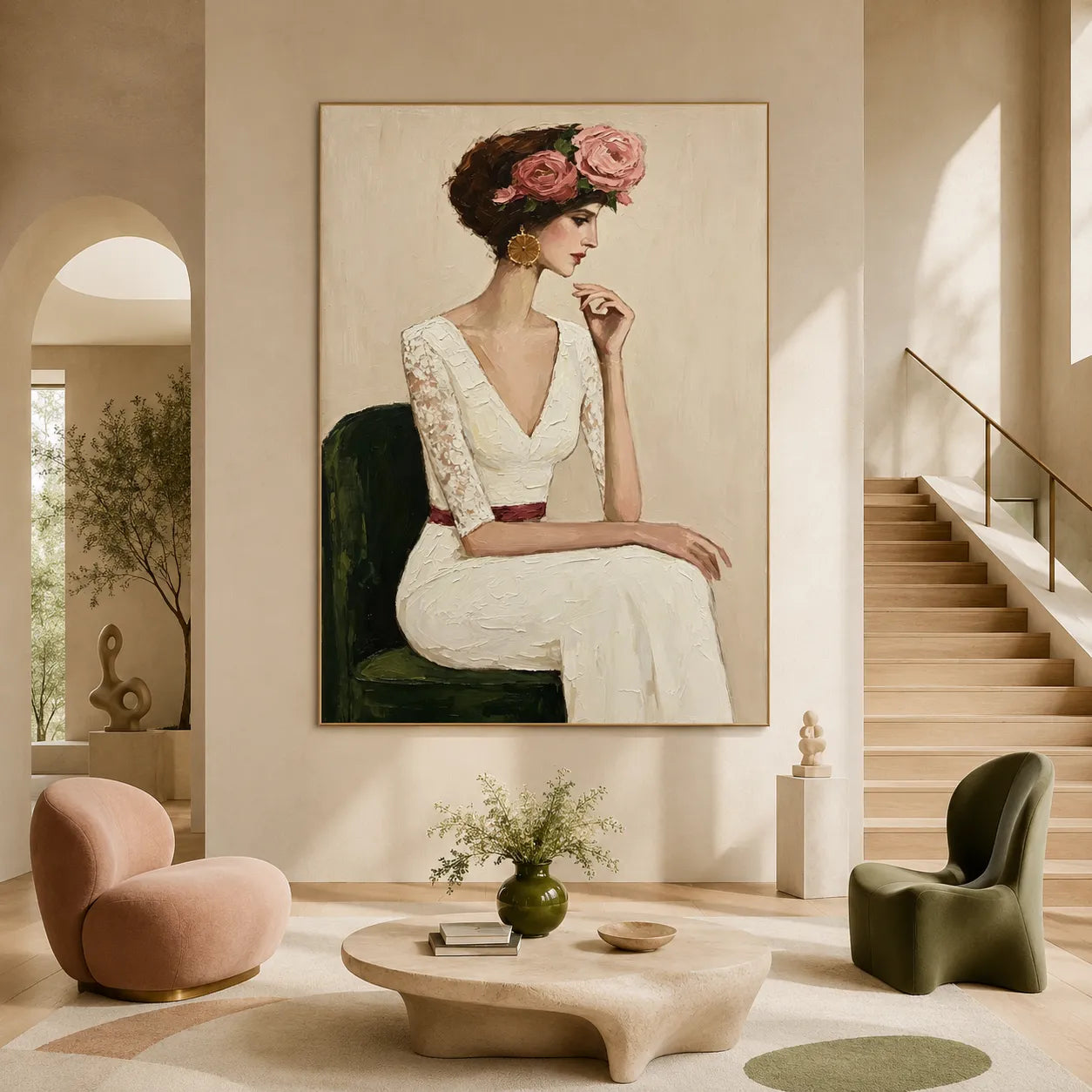 Rose Crown Lady Portrait