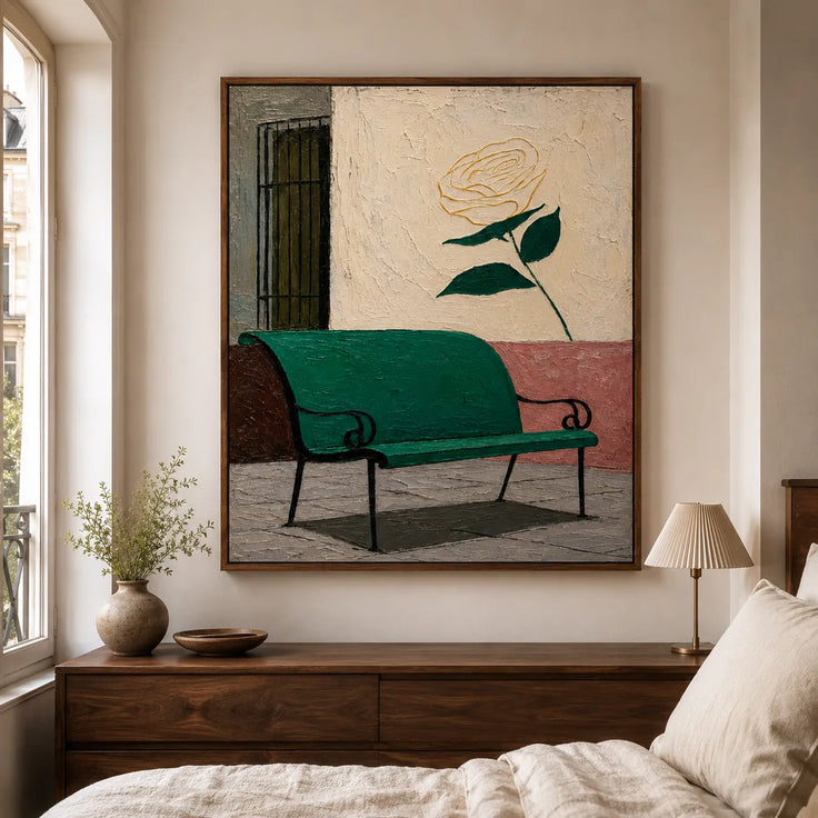 Teal Bench Rose