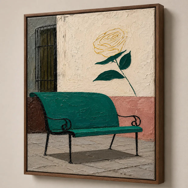 Teal Bench Rose