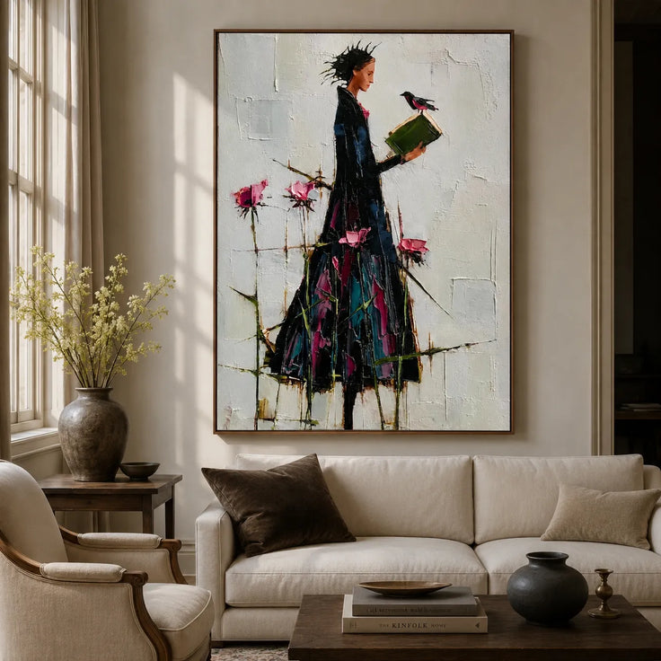 Lady with Bird and Book