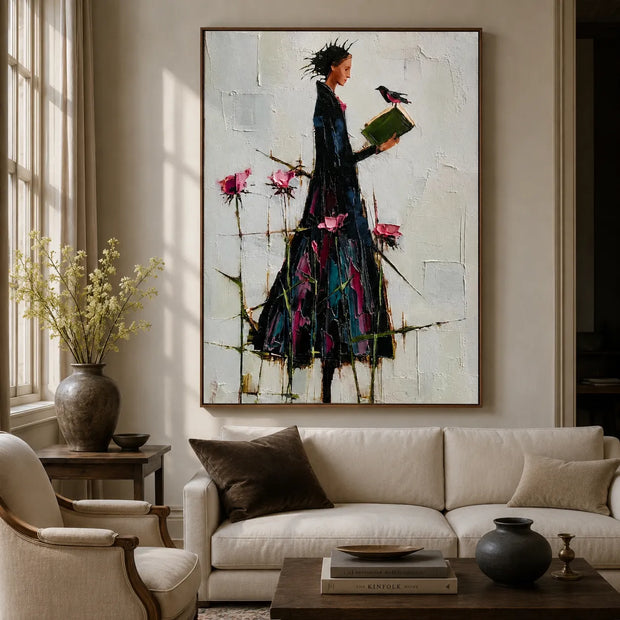 Lady with Bird and Book