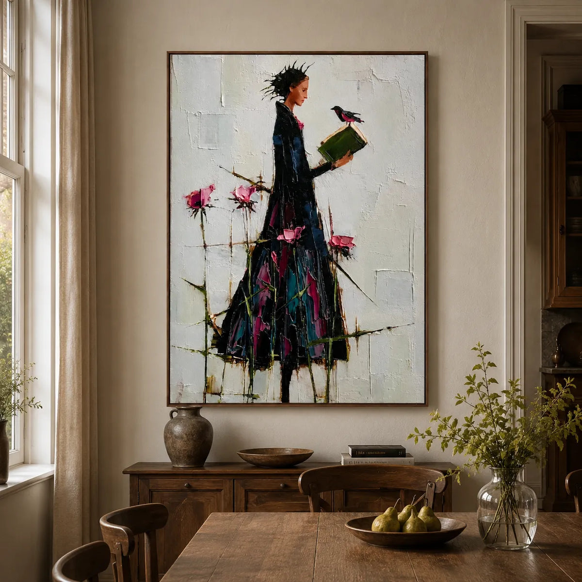 Lady with Bird and Book