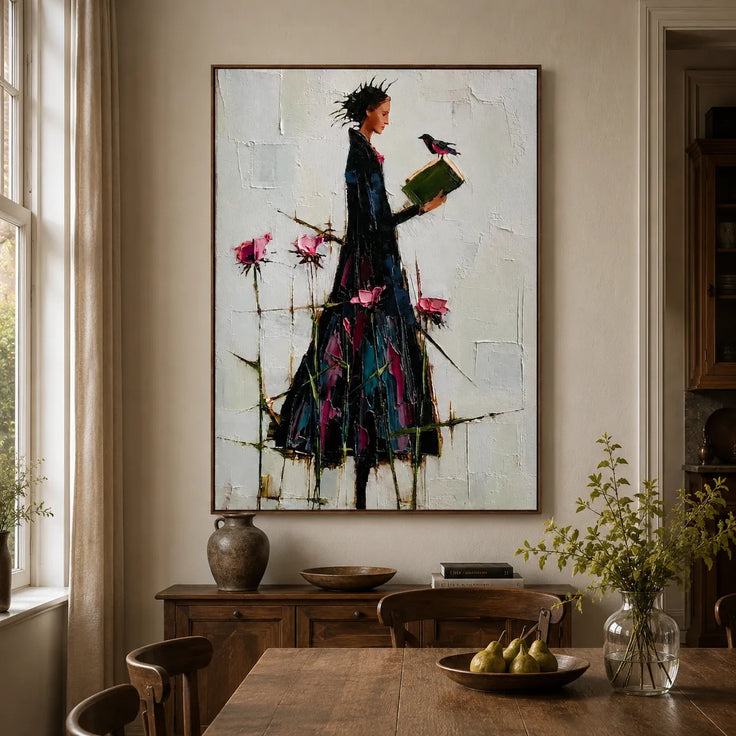 Lady with Bird and Book