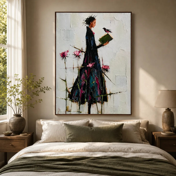 Lady with Bird and Book
